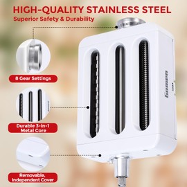 3-in-1 Pasta Maker Attachment for KitchenAid Stand Mixer, Includes Pasta Roller, Spaghetti Cutter, Fettuccine Cutter, Stainless Steel for kitchen aid pasta attachment for kitchenaid stand mixer