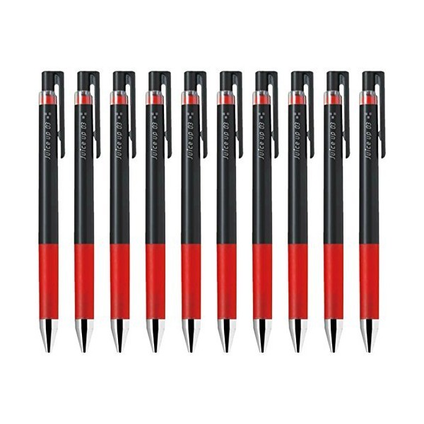 Pilot juice up 03 Retractable Gel Ink Pen, Hyper Fine Point 0.3mm, Red Ink, Value Set of 10