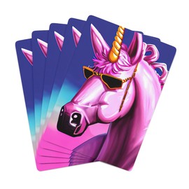Brian Bula Pink Unicorn Playing Cards Cool Sunglasses Wearing Pink Unicorn Poker Cards