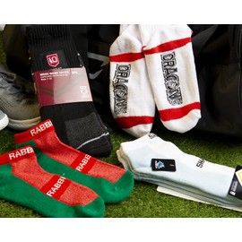 NRL Penrith Panthers Supporter Reinforced Heel and Toe Crew Sport Socks (7-11)