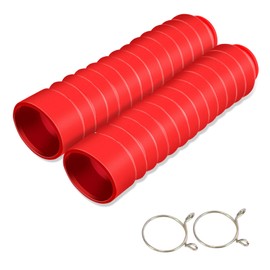 Motorcycle Fork Cover, Universal Motorcycle Front Fork Boots Gaiters Guard Protector Shock Damping Dust Cover, 205 x 42mm(Red)