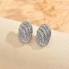 ARAVOP Chunky Stud Earrings for Women Silver Plated Large Square