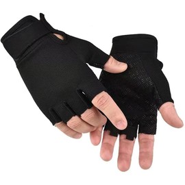 Half Finger Gloves Bicycle Gloves, Tactical Gloves Airsoft Gloves Training Gloves Fishing Gloves, Biking Gloves Men & Women (Black, M)