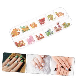 FOMIYES 12-style Nail Art Charms Wood Pulp Maple Leaves Nail Flakes for Elegance Manicure