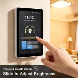LANBON L10 Smart Dimmer Switch with 4.5" LCD Touch Screen, 1-Gang, WiFi Light Dimmer, Custom Scene Presets, Energy Monitoring, Alexa & Google Home, Neutral Wire Required