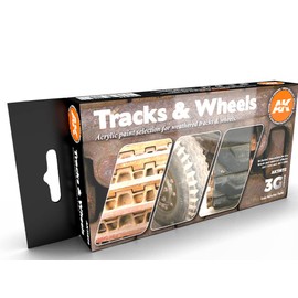 AK Interactive 3G Acrylic Paint Set - Weathered Track and Wheels (AK11672), Black