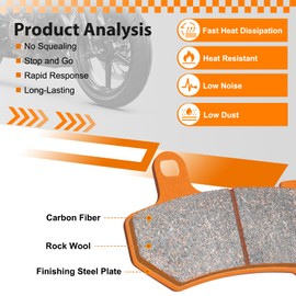 Front Rear Carbon Fiber Brake Pads Aftermarket Parts compatible with Suzuki GSXR 600 GSXR 750 L 11-16 GSXR 1000 L 12-16 FA447F FA436R