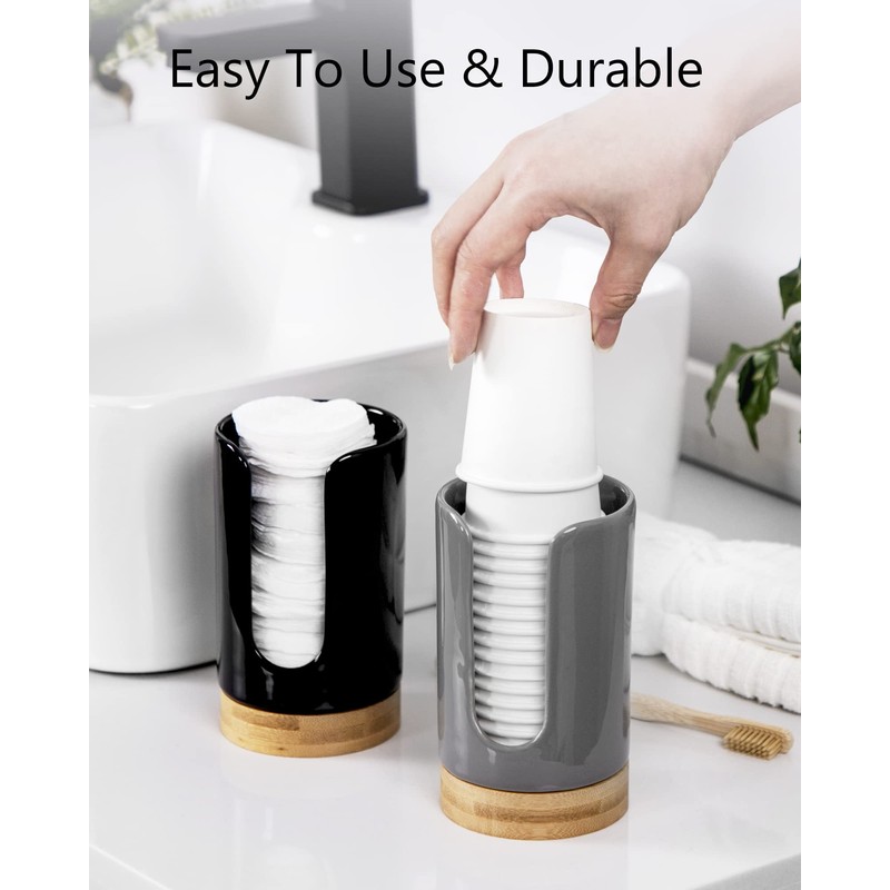 Ceramic Bathroom Cups Dispenser - 3-5 oz Disposable Paper &