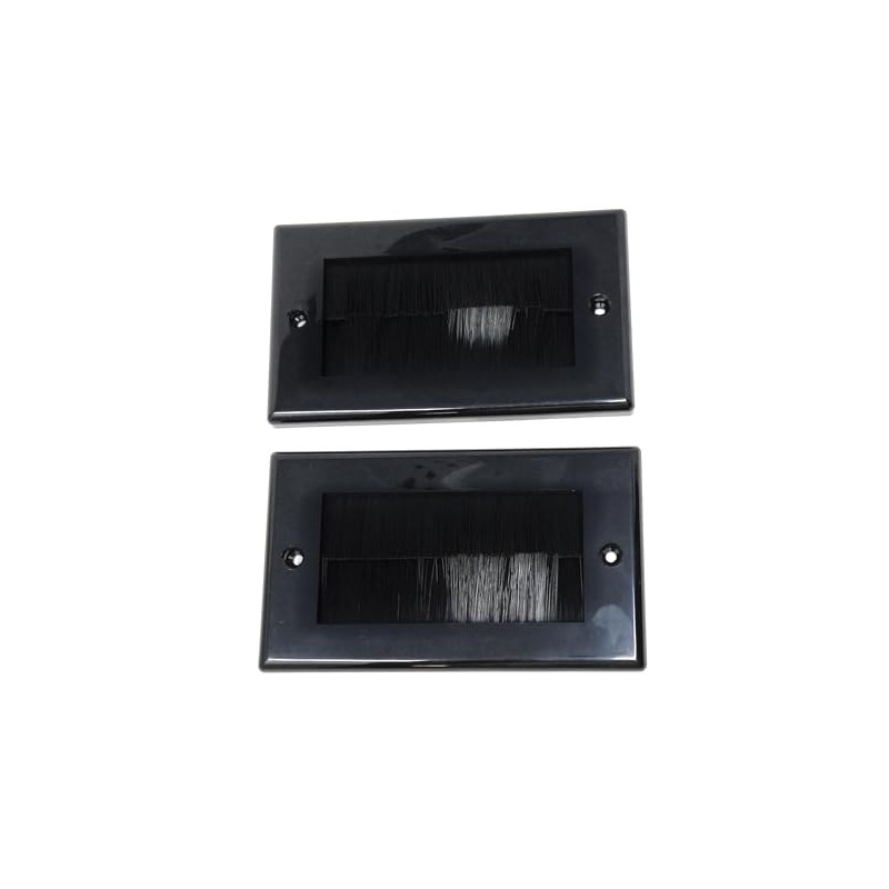 2pcs. Dual Gang Brush Wall Outlet Cable Entry Plate, Tidy