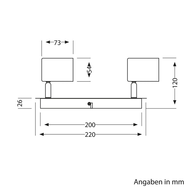 ledscom.de Wall lamp WAIKA, Two-Flame, with Switch, matt Chrome, incl.