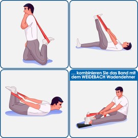 WEIDEBACH® Adjustable yoga strap with 4 loops facilitates stretching exercises, exercise loop for quick training results and stretchability, sturdy band for stretching for many sports