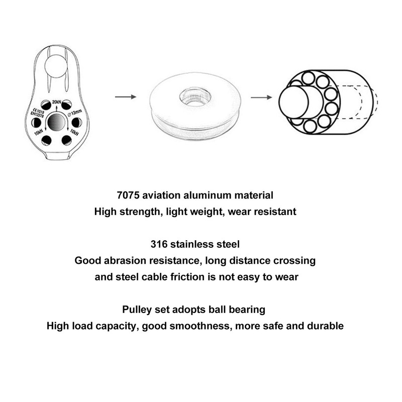 Rock Climbing Pulley Fixed Sideplate Single Sheave Pulley Orange Lift