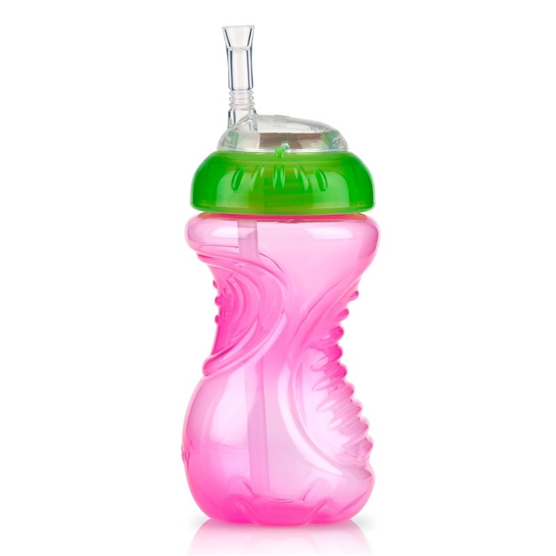 Nuby No-Spill Soft Straw Easy Grip Sippy Cup for Girls