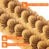 Brown Lashes Strip Natural Looking Cat Eye Eyelashes Wispy Fluffy