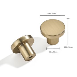 khtumeware 30 Pack Champagne Bronze Cabinet Knobs - 1-1/5 Inch Brushed Gold Round Drawer Pulls for Kitchen Cabinet Hardware Dressers Knobs and Closets