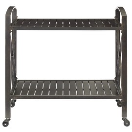 Crosley Furniture Kaplan Rolling Metal Outdoor Bar Cart for Backyard, Pool, Patio, Deck, Oil-Rubbed Bronze
