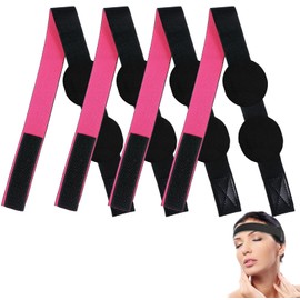 Lusofie 4 Pcs Elastic Bands for Wig for Keeping Wig in Place Pink Wig Band with Ear Covers Adjustable Lace Band for Wig Grip,Width 1.1”