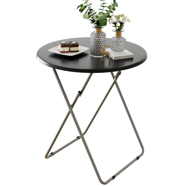 Fleecy day Folding Round TV Tray Table,TV Dinner Table with