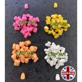 searigs Carp Hut Pop-Up Sweetcorn Bait, 12mm x 8mm, Multicoloured, 40 Pieces, Flavour Infused Artificial Corn for Carp Fishing