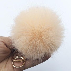 Unpafcxddyig Pom Pom Keychain Artificial Fur Puff Ball Keychains Fluffy Tote Pendant Car Bag Charm,orange