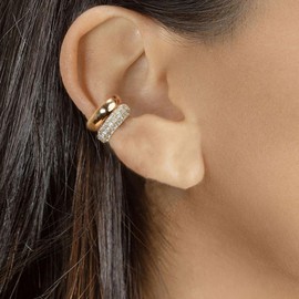 Chunky Ear Cuff Earrings Women Trendy Gold Ear Cuffs No Piercing Crystal Clip On Cartilage Earrings Ear Warp Earrings for Women Jewelry Gifts