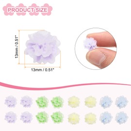 CoCud Mini Resin Flower, 0.51" Diameter, Miniature Tiny Luminous Flower Charm Dollhouse Multicolored - (Applications: for Nail Art, Fairy Garden Dollhouse DIY Crafts), 16-Pieces