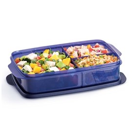Tupperware Contenedor para lunch con 3 div. Dim: 4.5x15x26 cm.