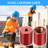 1/4" Pink Brass HVAC Locking Caps 10-Pack, Tamper-Proof Refrigerant