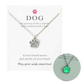Dog Paw Print Necklace for Women Men Pet Memorial Gifts for Dog Pet Lover Gifts for Friends Daughter Mom Loss of Dog Sympathy Gift Necklace Glowing Dog Paw Necklace for Dog Pet Owners