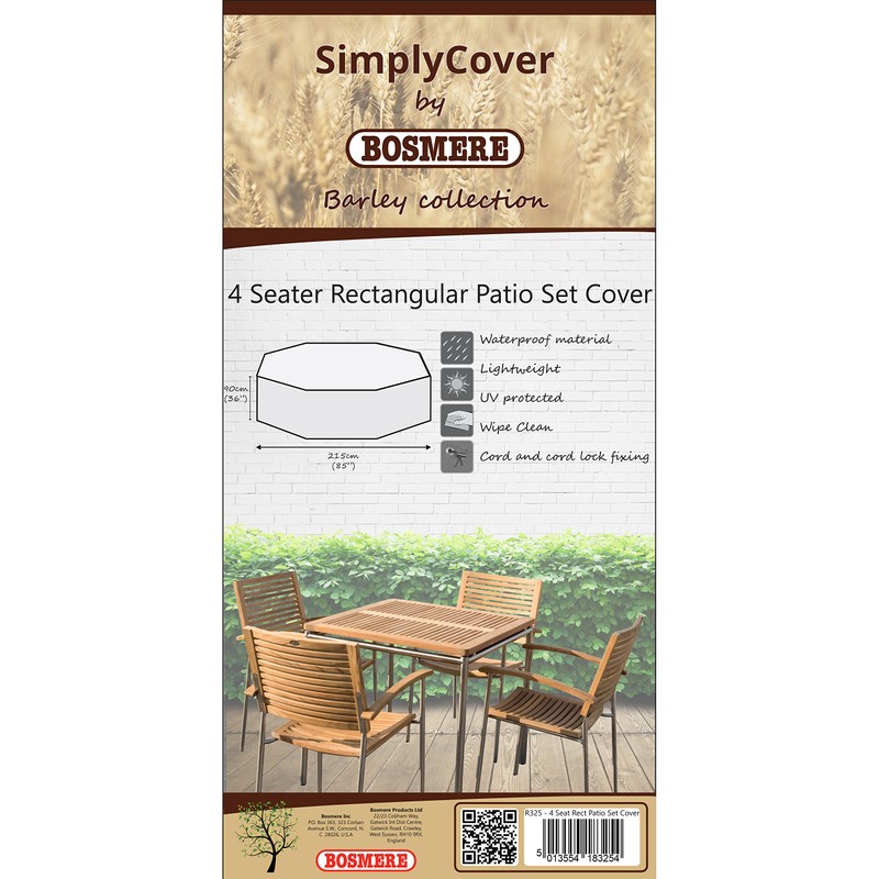 Bosmere R325 Simply Cover Barley (Beige) 4 Seater Rectangular Patio