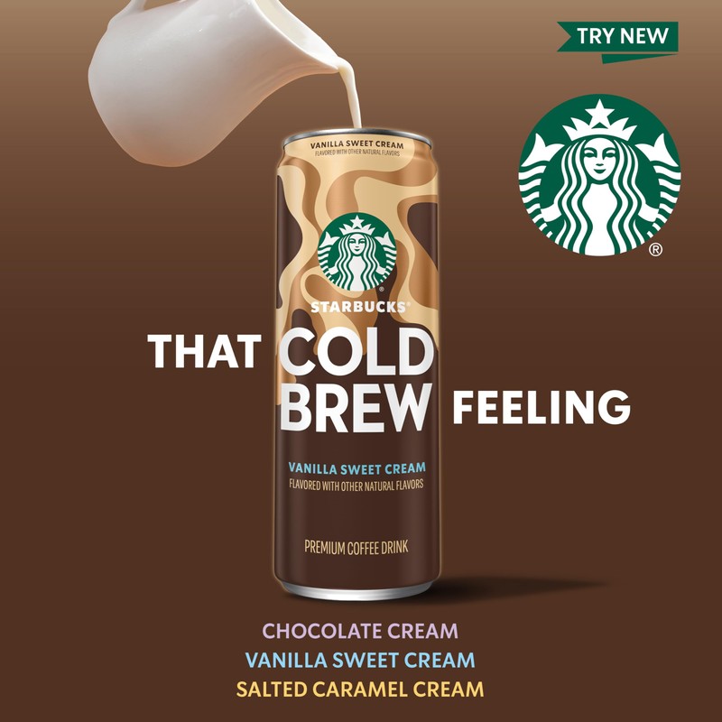 Starbucks Cold Brew Coffee, Chocolate Cream, 11 fl oz Cans
