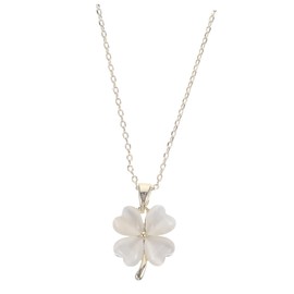 SHOWERORO Four-leaved Necklace Premium Opal Pendant All- Jewelry Charm for Women Unique Design for Special Occasions for Patrick Day Celebrations