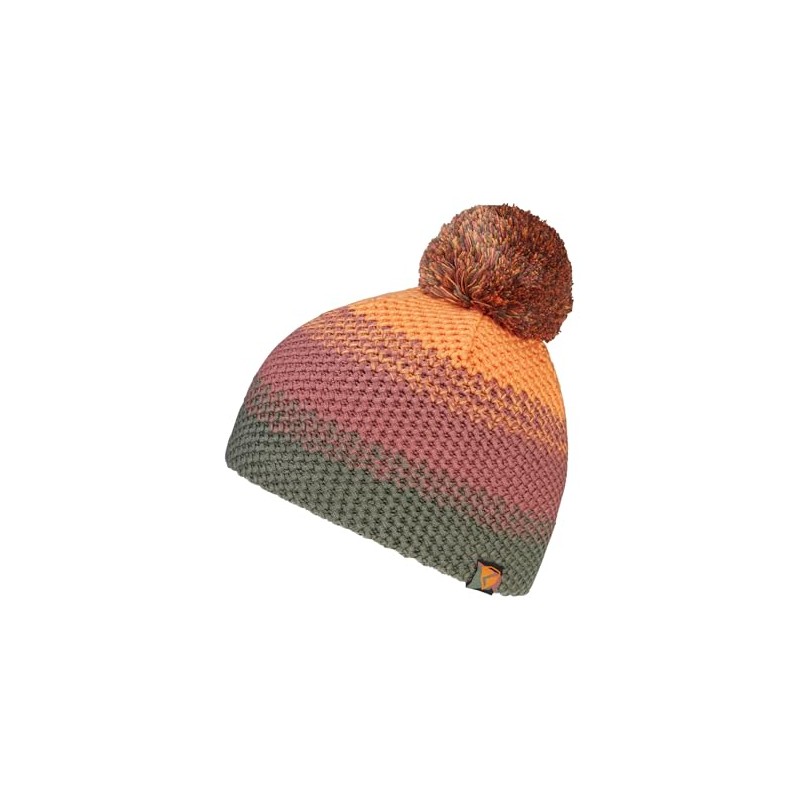 Ziener Kids ISHI Hat | Warm Knitted Tri-Colour Apricot S
