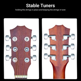 Sunydog 6pcs Sealed Guitar String Pegs Locking Tuners 3L3R Tuning Pegs String Tuners Electric Acoustic Guitar Tuner Machine Heads Knobs 3 Left 3 Right(Black)