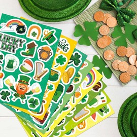 St Patrick's Day DIY Stickers for Kids,Kids Party Favor Supplies Craft ,16 Sheets Make A Face St Patricks Stickersfor St.for St. Patrick's Day Party Cards Envelopes Scrapbooking Gifts Labels