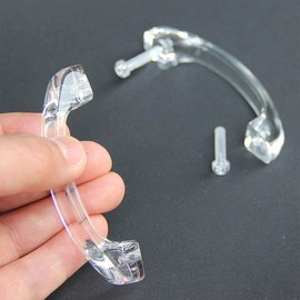 TopHomer 1Pcs Transparent Arch 82x24mm Drawer Pull Handles Antique Cupboard Pulls Furniture Door Pull Handles for Home Decorating Curved, Acrylic