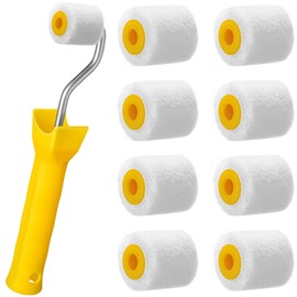 Honeydak 8 Pack Mini Paint Roller Small Paint Roller for Touch up Trim Edge or Corner, Extra Small Brushes Tool for Window Frames Photo Frames (1 Inch)