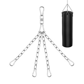 QWORK® 4 Strand Punch Bag Chain Heavy Duty Stainless Steel Hanging Chain for Home or Gym Use, 360 Degree Swivel, Maximum 70kg Capacity