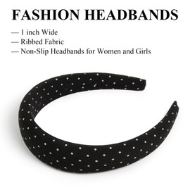 Polka Dot Headbands for Women Non Slip Trendy Headbands for Women’s Hair Cute Headband for Girls, Elastic Hair Bands for Womens Fashion Accessories for Women 4PCS