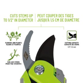 Garant Botanica 8-Inch Bypass Pruner – Lightweight Tree Pruner with Teflon-Coated High-Carbon Blade – Garden Shears with Safety Latch & Non-Slip Handle – Pruning Shears for Gardening, Branch Cutter
