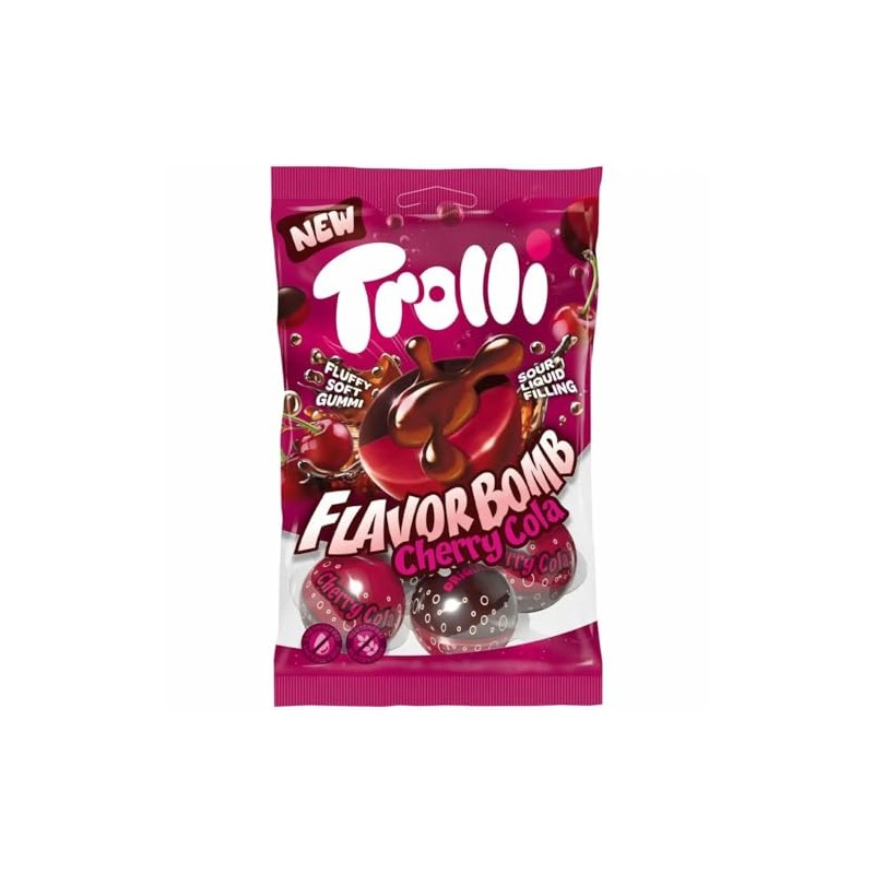 Trolli Flavorbomb Cherry Cola I Gummy Cherry Balls with Liquid
