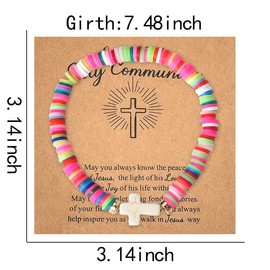 First Communion Gifts for Women Bestie Cross Bracelet for Daughters Christmas Birthday Gift for Granddaughter Christian Baptism Gifts for Sisters Friends 1st Communion Bracelet for Women
