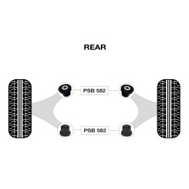 PSBushings 4x Lexus LS 400 (95-00) Rear Upper Arm Polyurethane Bushing Kit