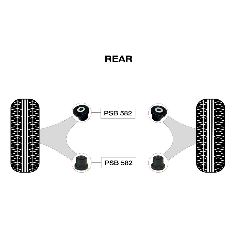 PSBushings 4x Lexus LS 400 (95-00) Rear Upper Arm Polyurethane