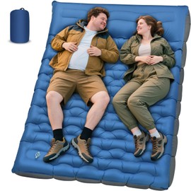 Oramoose Double Sleeping Pad, 6" Extra Thick Portable Camping Sleeping Pad with Pillows & Built-in Foot Pump, Ultralight Camping Mat for Backpacking, Hiking, Traveling, Tent, Car Camp Gear