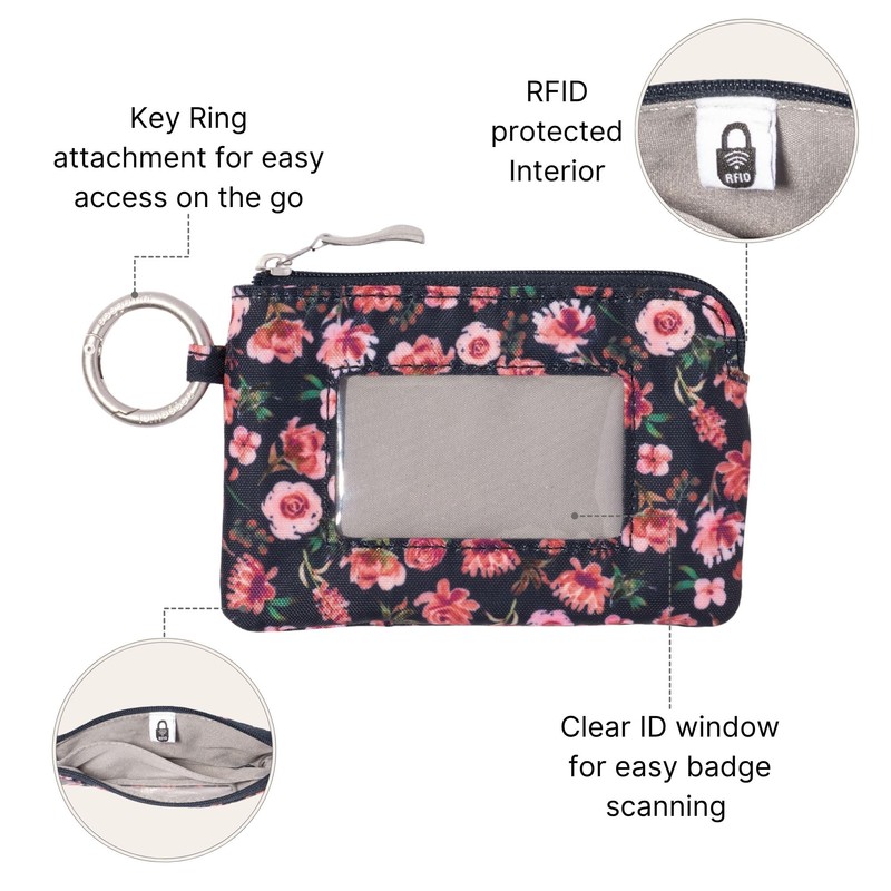 RFID Card Case - Lightweight 5"x3.5" Wallet with Keyring
