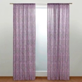 Colibri Juego De Cortinas Qatar Rosa Gris 50% Algodon 2 Lienzos
