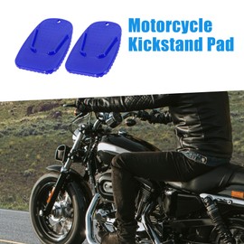 A ABSOPRO Motorcycle Kickstand Pad Side Stand Extension Pad Blue (Set of 2)