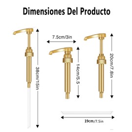 6 Piezas Bomba de Jarabe Dispensador de Bomba de Jarabe de Café para 750 ml/25 onzas, Cabezal de Prensa para Botellas para Casa y Bar(Dorado)