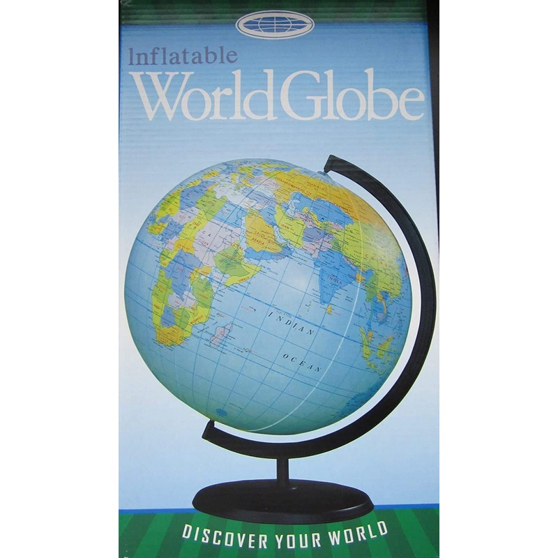 ETA hand2mind Inflatable World Globe with Stand